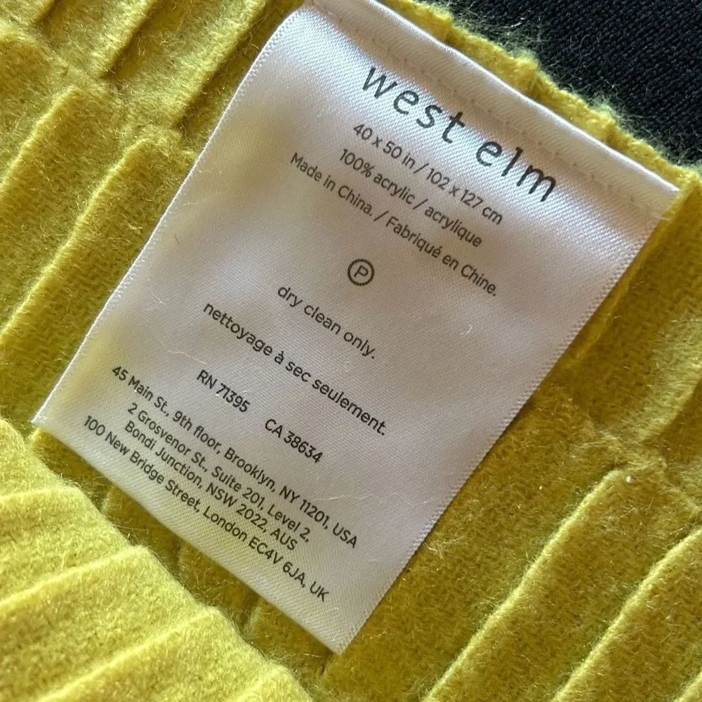 West Elm Yellow Throw